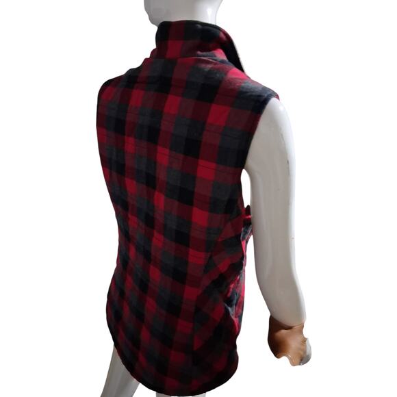 Duluth Trading Womens size S Plaid Flannel Sherpa Lumber Jack Gorpcore Zip Vest - Picture 6 of 10